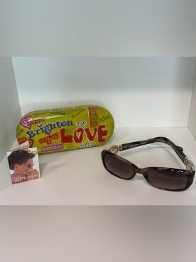 Brighton Circle in the Sand Handmade Sunglasses with Silver & Jewel Accents